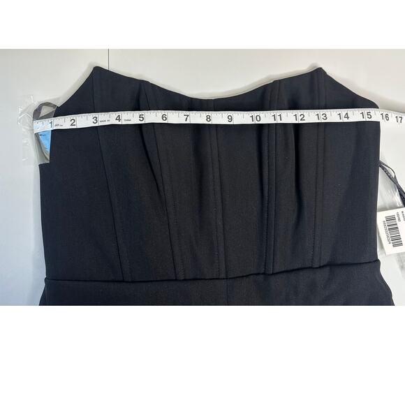 Dessy Collection NWT Black Strapless Cat-Eye Corset Crepe Jumpsuit Formal 6 - Picture 14 of 14